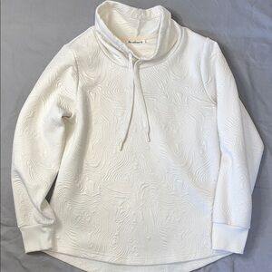 Bear Paw Women's Cream Textured Cowl neck Sweatshirt M